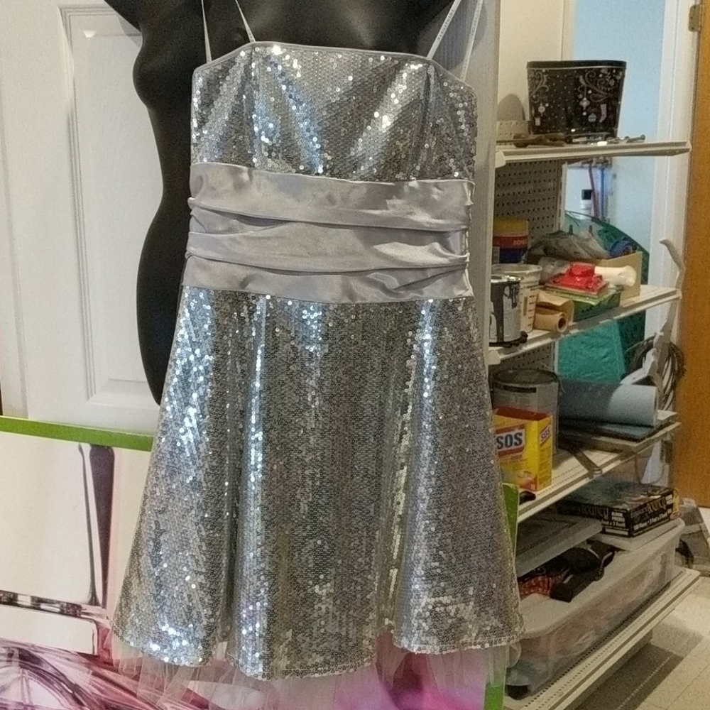 Masquerade silver sequin dress.sz 11/12